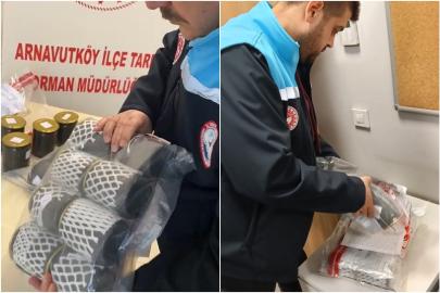 İstanbul Havalimanı’nda 13 kilogram Mersin balığı havyarı ele geçirildi