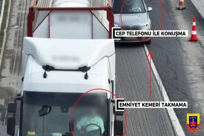 TAG Otoyolu'nda drone destekli denetim: 3 bin 544 araca ceza