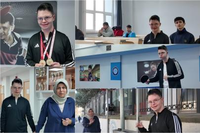 Down sendromlu genç hem eğitim hem de spor hayatında başarıları ile dikkat çekiyor