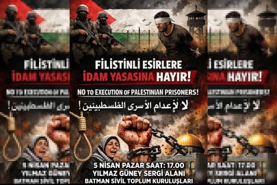Batman'da Filistinli esirlere idam yasasına karşı kitlesel açıklama