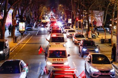 İstanbul’da yüzlerce araçla Gazze konvoyu