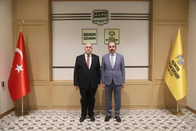 Filistin Büyükelçisi Konya’da Başkan Altay’la buluştu