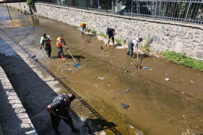 Alabalık deresi Belediye ekiplerince temizlendi