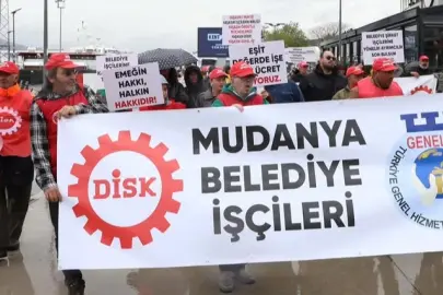 Mudanya Belediyesi şirket işçilerinden ücret tepkisi!